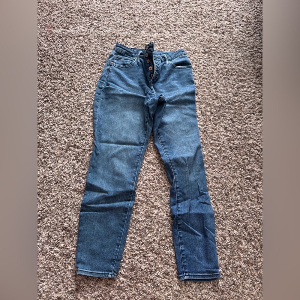 Express Curvy Skinny Blue Jeans